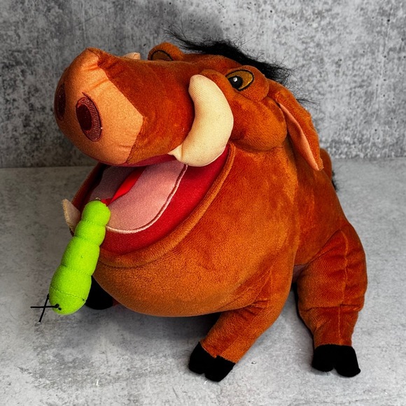 Disney Other - Disney Lion King Pumbaa Plush Toy Just Play Talking Warthog Green Grub 10 Inch